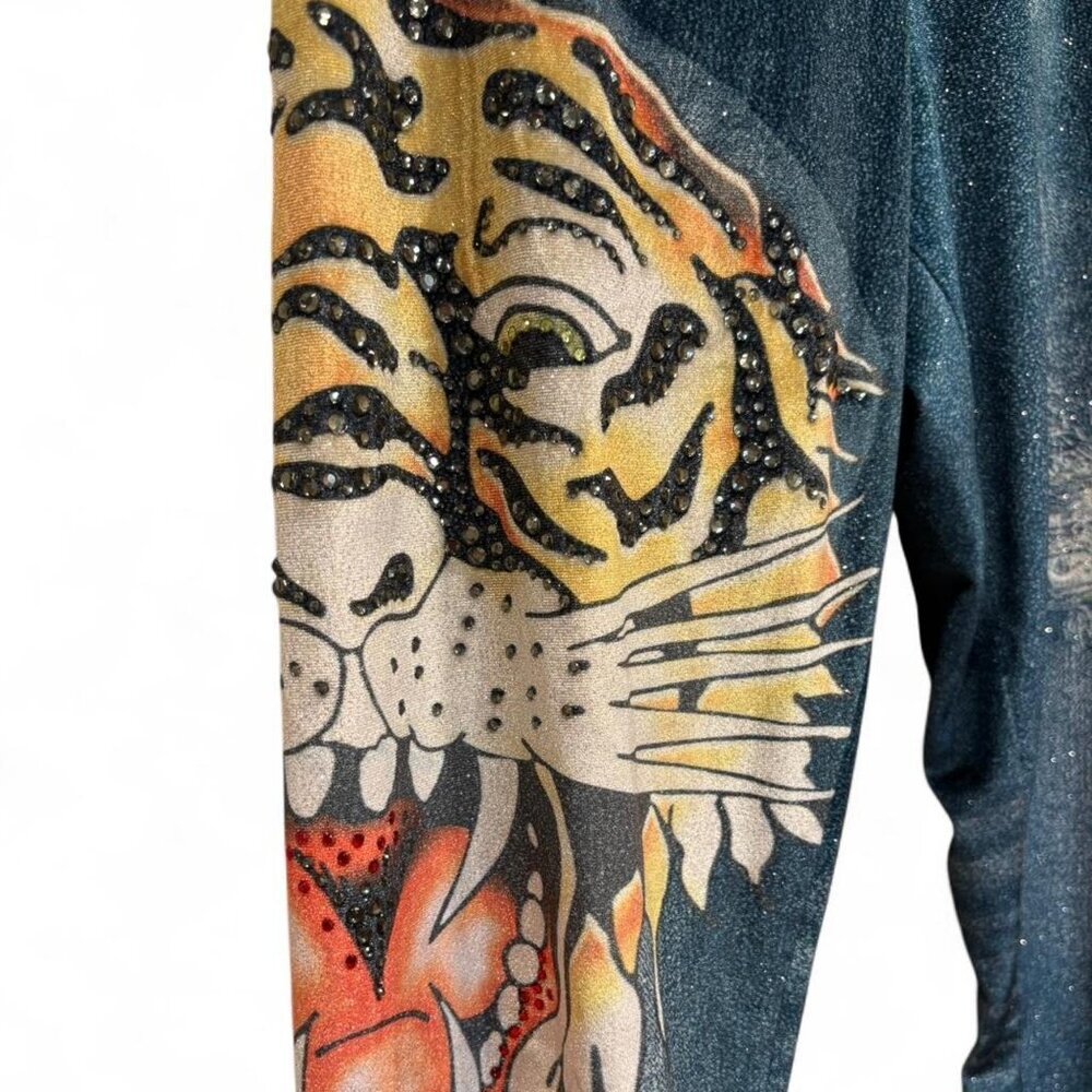 Ed Hardy Embellished Gem Leggings XS Y2K Grunge Punk - Picture 5 of 8